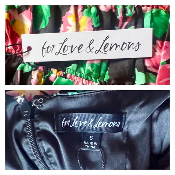 New! FOR LOVE & LEMONS “Jolie” Floral Ruched Mini Dress - Picture 13 of 13